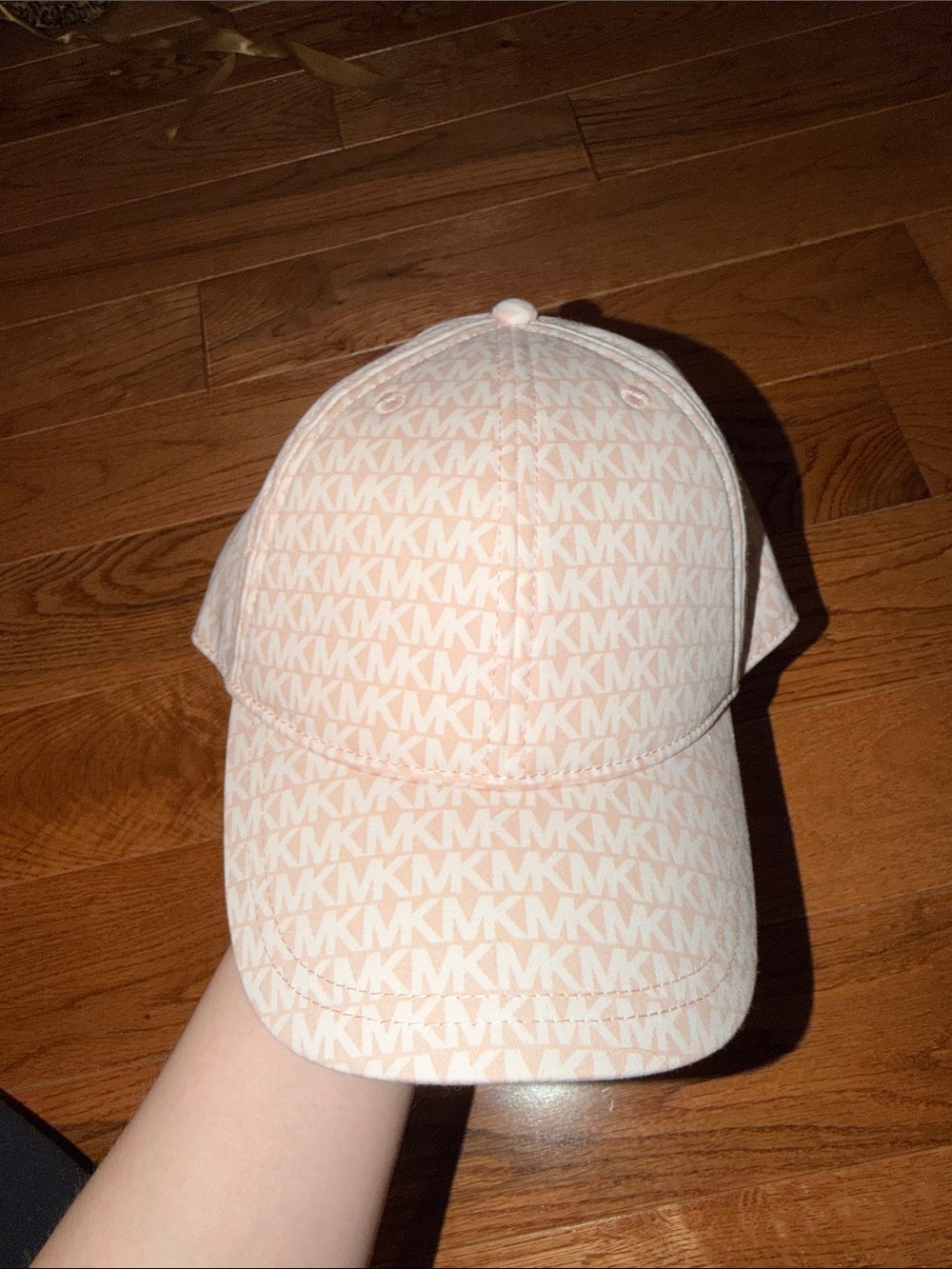 Michael Kors Light Pink MK Monogram Baseball Cap